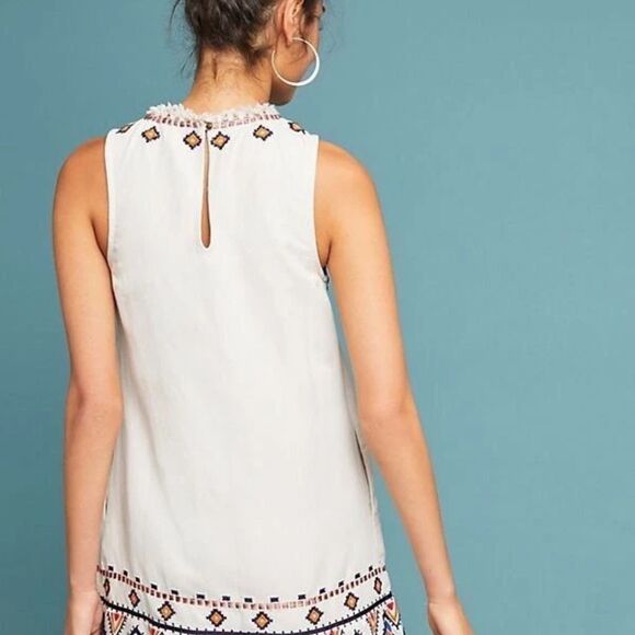 Anthropologie Akemi Kin Reagan Embroidered Shift Dress Size 6 - Picture 9 of 15